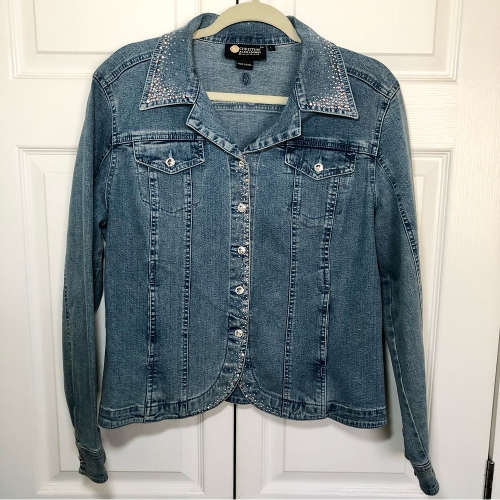 Christine Alexander Denim and Diamonds Jacket Size L